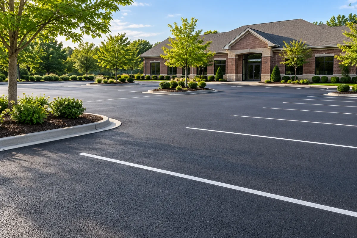 Illustrative asphalt paving and line striping project